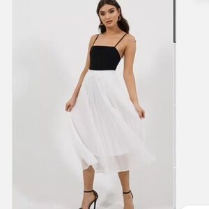 BCBG MAX AZRIA BRE MIDI SKIRT PLEATED CHIFFON NWT